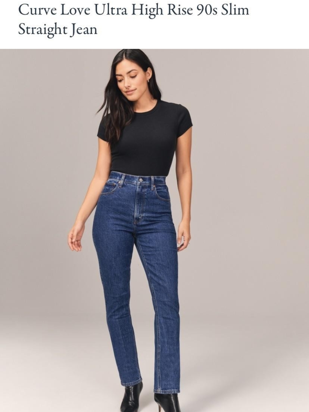 Ultra High Rise 90s Slim Straight Jeans - Dark Blue